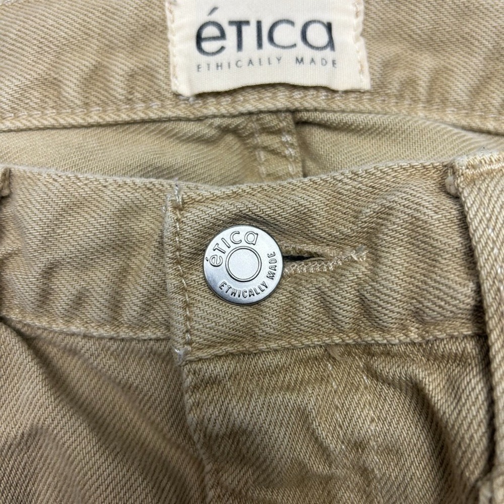 Etica Wide Leg Jeans Women's 26 Brown High Rise Frayed Hem Raw Hem Denim Casual - Picture 4 of 12